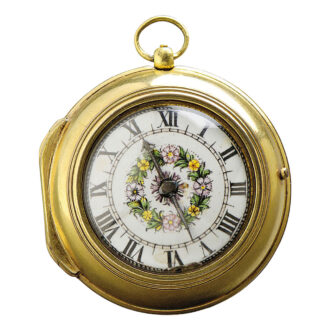 Small French gilt pair-cased single-handed verge watch Circa 1655