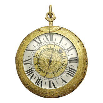 French fire-gilded hour-striking coach clock with alarm Circa 1660