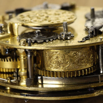 French fire-gilded hour-striking coach clock with alarm Circa 1660