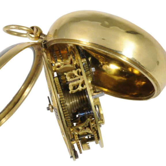 Rare French gold and leather pair-cased verge watch Circa 1660 Rare French gold and leather pair-cased verge watch Circa 1660