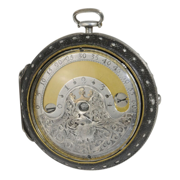 English leather covered verge with wandering hours Circa 1690