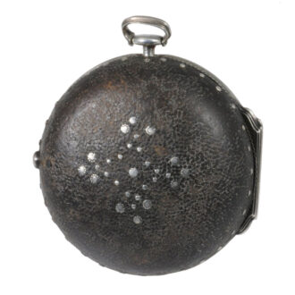 English leather covered verge with wandering hours Circa 1690