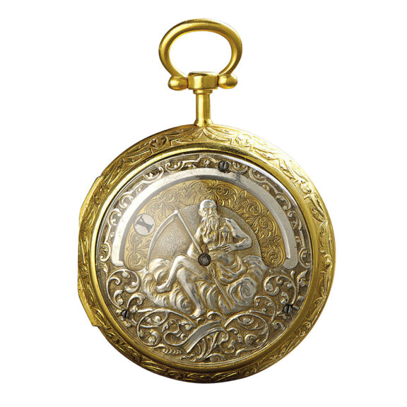 Rare English gilt cylinder watch with wandering hours Circa 1780 Rare English gilt cylinder watch with wandering hours Circa 1780
