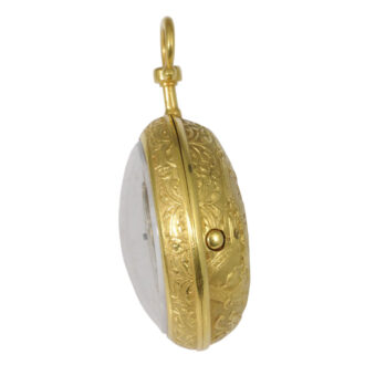 Rare English gilt cylinder watch with wandering hours Circa 1780 Rare English gilt cylinder watch with wandering hours Circa 1780