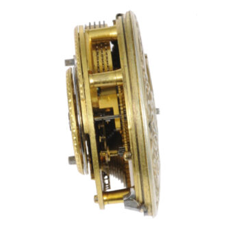 Rare English gilt cylinder watch with wandering hours Circa 1780 Rare English gilt cylinder watch with wandering hours Circa 1780