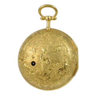Rare English gilt cylinder watch with wandering hours Circa 1780 Rare English gilt cylinder watch with wandering hours Circa 1780