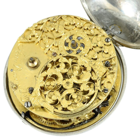 English silver pair-cased one-handed verge pocket watch Circa 1650 English silver pair-cased one-handed verge pocket watch Circa 1650