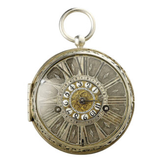 French silver one-handed verge oignon watch with alarm Circa 1695