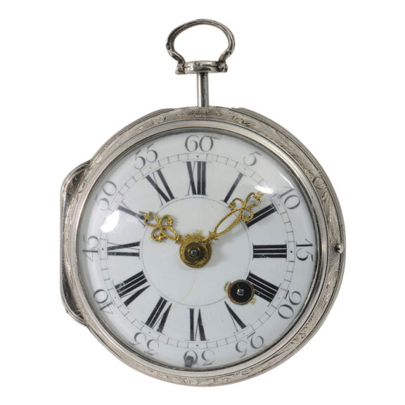 French silver quarter repeating verge oignon watch Circa 1700 French silver quarter repeating verge oignon watch Circa 1700