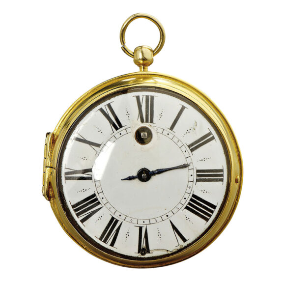 Early French gilt verge oignon watch without fusee Circa 1690