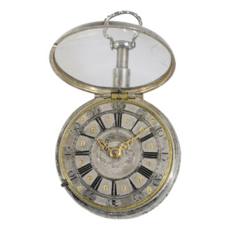 German silver triple-cased verge repoussé watch Circa 1740