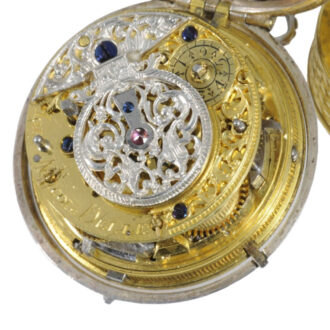 German silver triple-cased verge repoussé watch Circa 1740