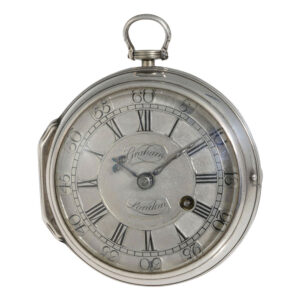 English silver open faced cylinder pocket watch Circa 1744