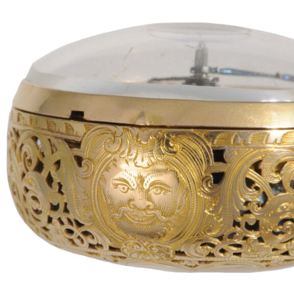 French gold repoussé repeating verge watch Circa 1765 French gold repoussé repeating verge watch Circa 1765