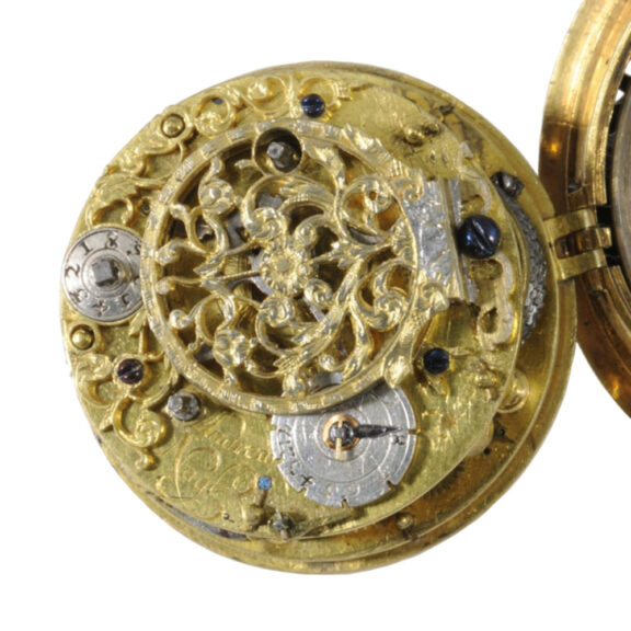 Austrian gilt-brass hour striking verge watch Circa 1680 Austrian gilt-brass hour striking verge watch Circa 1680