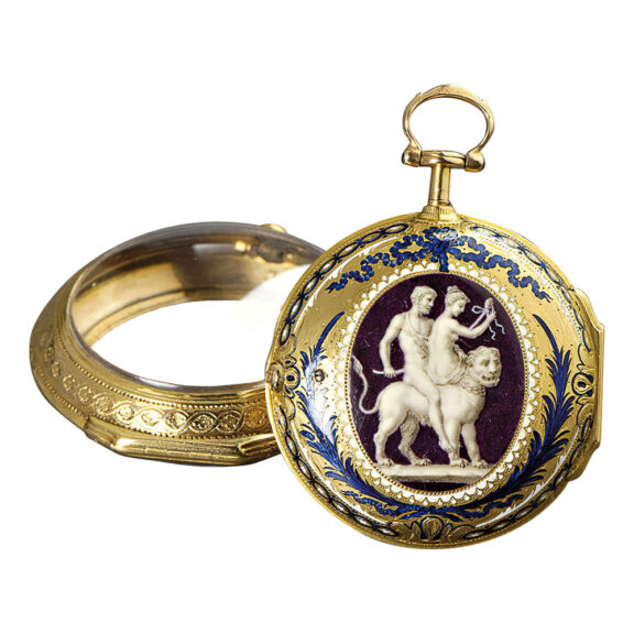 English gold and enamel neoclassical cylinder watch Circa 1772 English gold and enamel neoclassical cylinder watch Circa 1772
