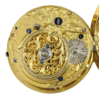 English gold and enamel neoclassical cylinder watch Circa 1772