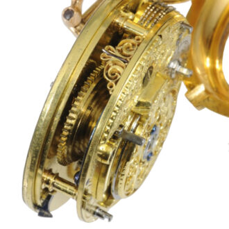 English gold and enamel neoclassical cylinder watch Circa 1772