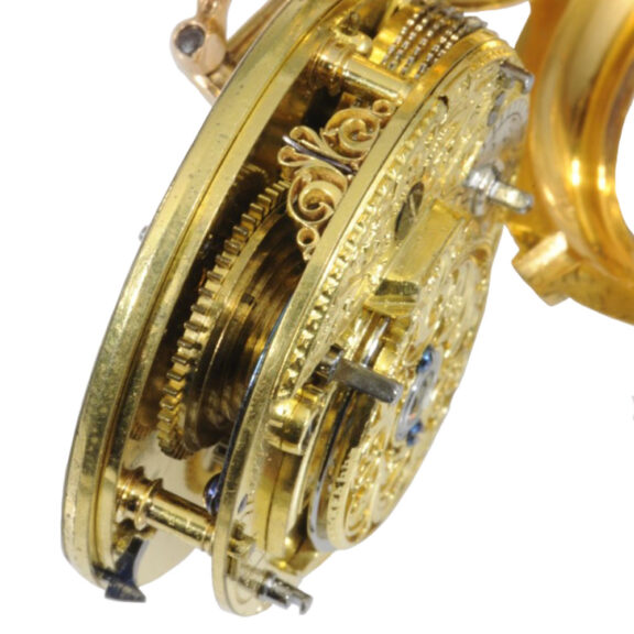 English gold and enamel neoclassical cylinder watch Circa 1772 English gold and enamel neoclassical cylinder watch Circa 1772
