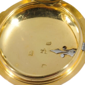 English gold and enamel neoclassical cylinder watch Circa 1772