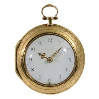 English gold and enamel neoclassical cylinder watch Circa 1772