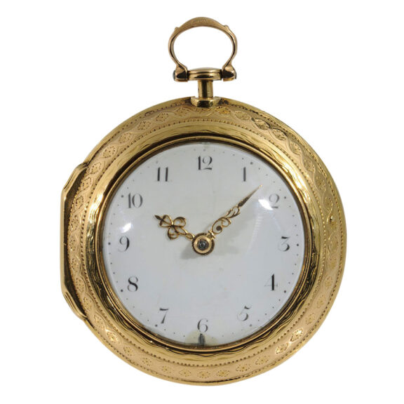English gold and enamel neoclassical cylinder watch Circa 1772 English gold and enamel neoclassical cylinder watch Circa 1772