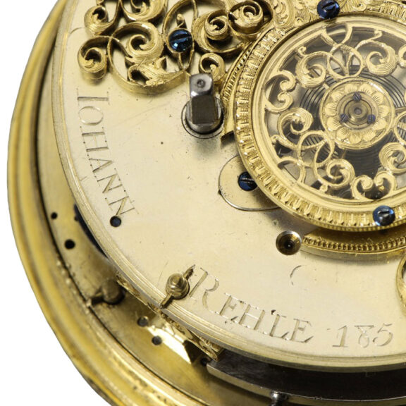 German silver open faced quarter repeating cylinder coach clock, circa 1720 German silver open faced quarter repeating cylinder coach clock, circa 1720