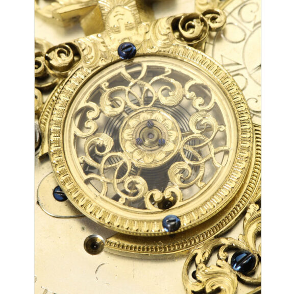 German silver open faced quarter repeating cylinder coach clock, circa 1720 German silver open faced quarter repeating cylinder coach clock, circa 1720