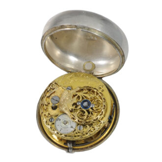 Rare German silver pair-cased verge pocket watch Circa 1790