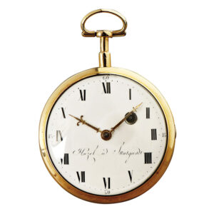 German 18 Carat rose gold open faced verge watch Circa 1800