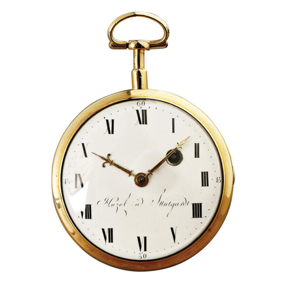 German 18 Carat rose gold open faced verge watch Circa 1800