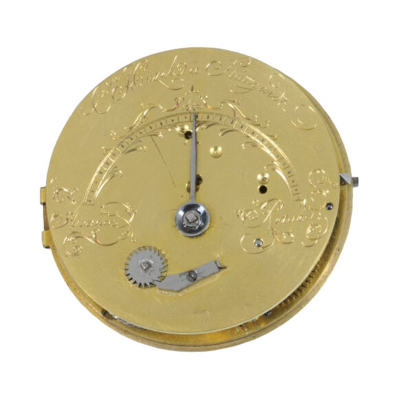 German centre seconds verge with calendar and visible balance Circa 1800 German centre seconds verge with calendar and visible balance Circa 1800