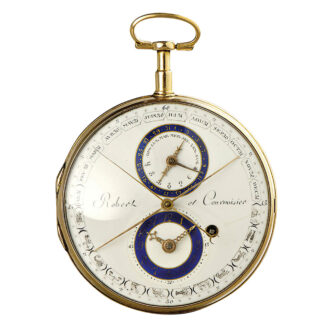 Swiss rose gold verge watch with calendar dial Circa 1820