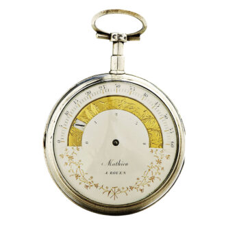 French silver verge watch with wandering hour Circa 1850