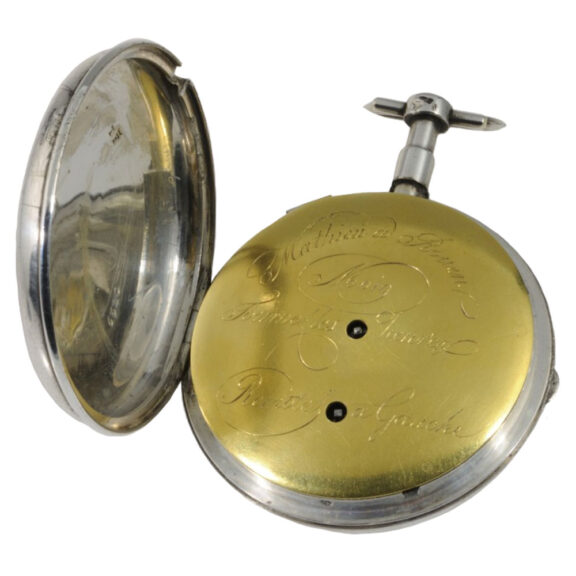 French silver verge watch with wandering hour Circa 1850 French silver verge watch with wandering hour Circa 1850