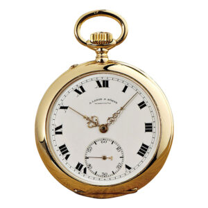German 18K gold open faced lever pocket watch Circa 1898