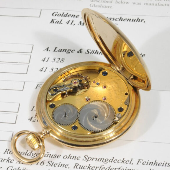 German 18K gold open faced lever pocket watch Circa 1898 German 18K gold open faced lever pocket watch Circa 1898