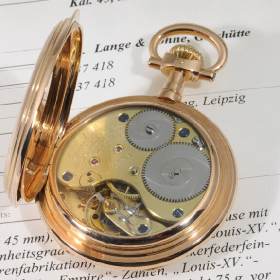 Large German rose gold hunting cased lever watch Circa 1897 Large German rose gold hunting cased lever watch Circa 1897