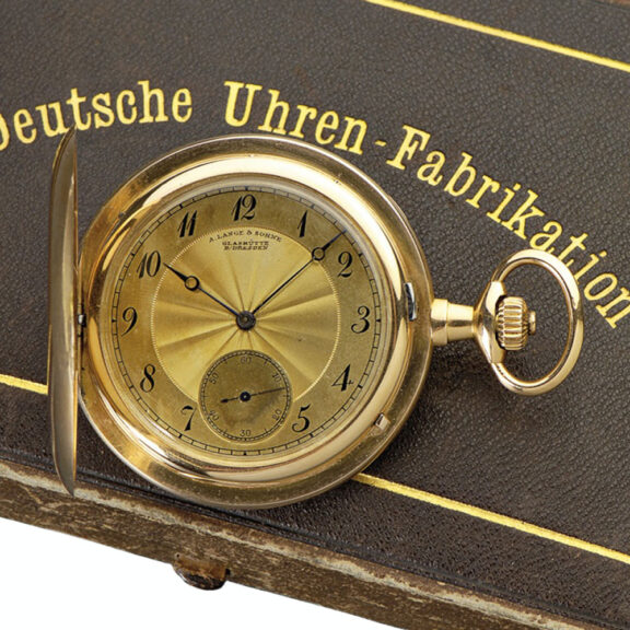 Thin German rose gold hunting cased lever watch Circa 1905 Thin German rose gold hunting cased lever watch Circa 1905