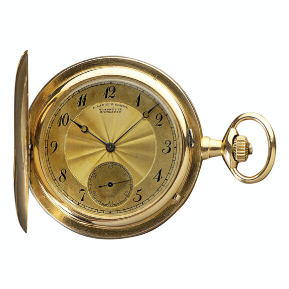 Thin German rose gold hunting cased lever watch Circa 1905 Thin German rose gold hunting cased lever watch Circa 1905