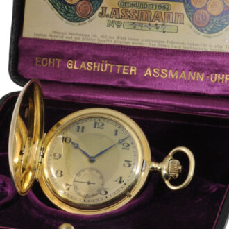 German 14K gold hunting cased lever pocket watch Circa 1925