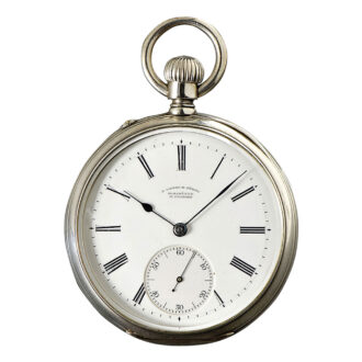 Fine German silver open faced lever pocket watch Circa 1885