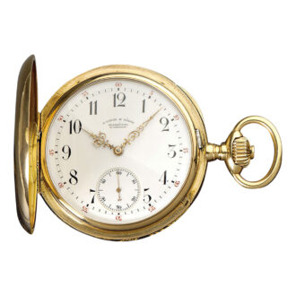 German 18K rose gold hunting cased lever watch Circa 1889