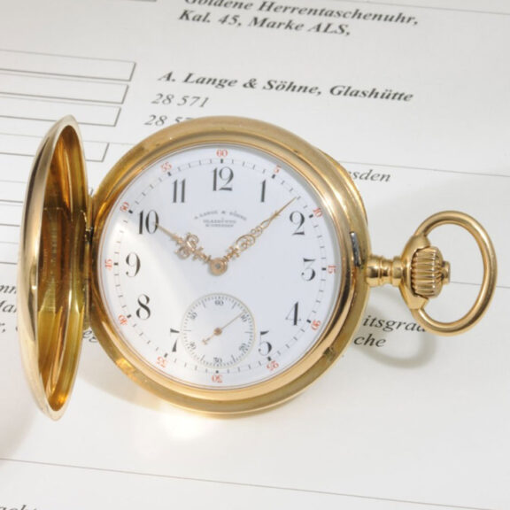 German 18K rose gold hunting cased lever watch Circa 1889 German 18K rose gold hunting cased lever watch Circa 1889