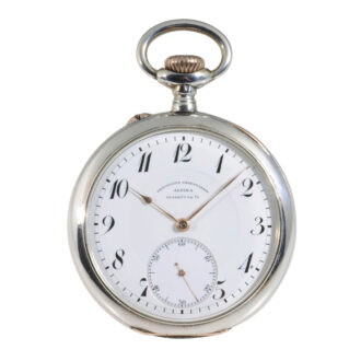 Fine German silver open faced lever pocket watch Circa 1912
