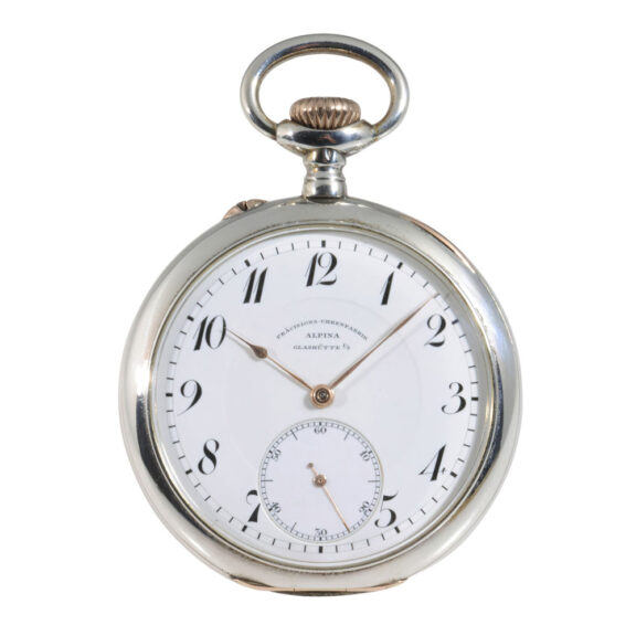 Fine German silver open faced lever pocket watch Circa 1912