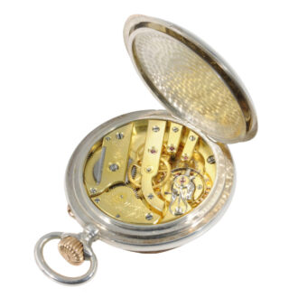 German silver lever watch with Art Nouveau stand Circa 1913