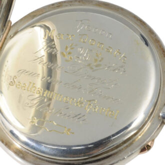 German silver lever watch with Art Nouveau stand Circa 1913