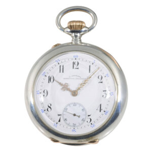 German silver lever watch with Art Nouveau stand Circa 1913