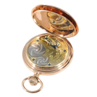 German 14K rose gold hunting cased lever watch Circa 1896 German 14K rose gold hunting cased lever watch Circa 1896